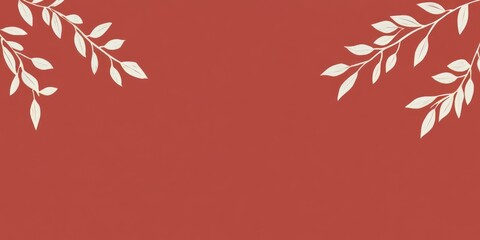 Poster - Elegant banner design featuring vine wreaths and clean shadow contrasts in a warm background