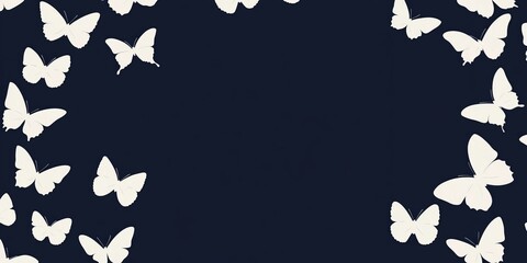 Aufkleber - Elegant banner design featuring contrasting butterflies framing an empty space for text or graphic content