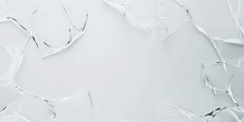 Poster - Frosted glass shards encircle a clean, contrasting empty space inviting creativity and inspiration