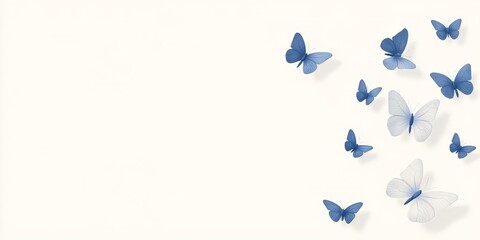 Poster - Elegant banner design featuring silk butterflies with a contrasting empty space for creative use