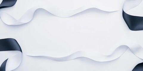 Poster - Elegant banner design with velvet ribbons and contrasting empty space for creative projects