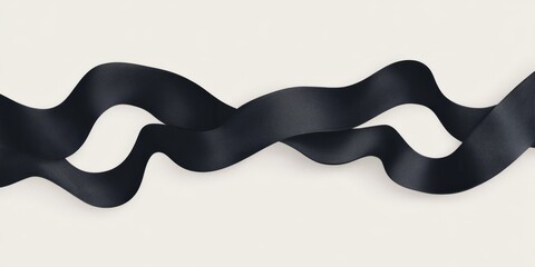 Poster - Elegant black velvet ribbon creates contrast around a clean, empty space for creative design purposes