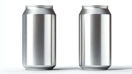 Leinwandbilder - Two blank aluminum cans, perfect for mockups.