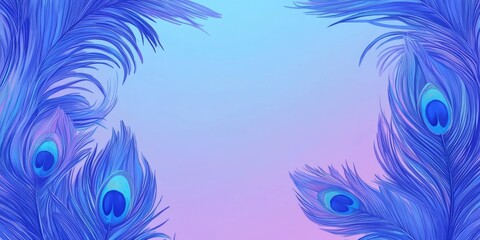 Aufkleber - Vibrant banner design featuring peacock plumes creating a striking contrast with an empty space at the center for text and graphics