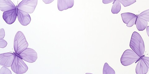 Poster - Elegant banner design with silk butterflies and empty space for text or branding