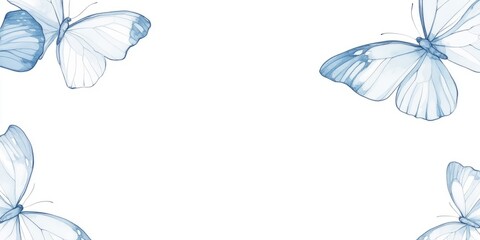 Poster - Elegant banner with silk butterflies and contrasting empty space for versatile design applications
