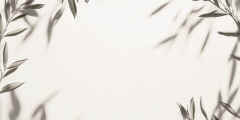 Poster - Contrast banner with delicate willow twigs framing empty space for creative use