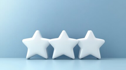 Wall Mural - three bright stars on a deep blue background, celestial image for wallpaper or design