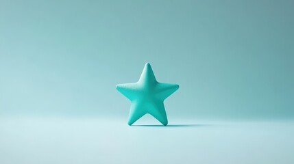 Wall Mural - vibrant green star on a deep blue background, captivating visual contrast