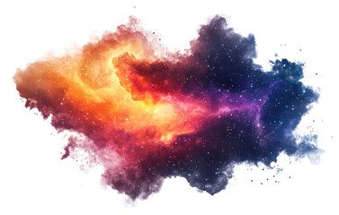 Wall Mural - png watercolor nebula cloud space universe art.