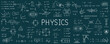 © cofficevit - Physics and math symbols. Geometric icons and formulas of important science technology theories. Vector illustration for background.