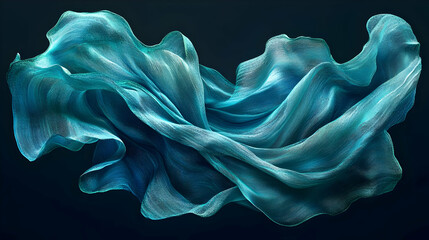 Poster - Teal Fabric Abstract Background Illustration