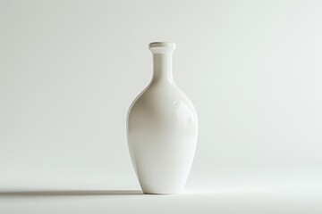 Aufkleber - Elegant white ceramic vase isolated on white background.