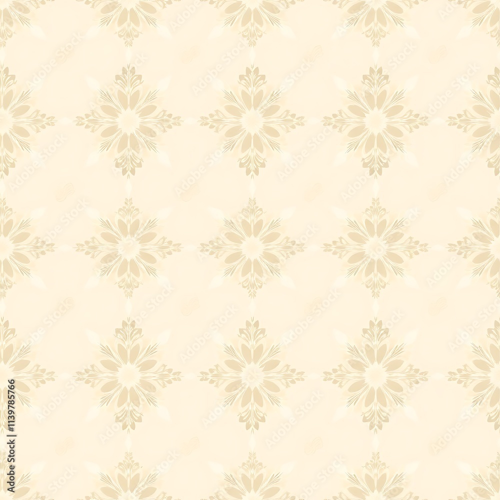 Elegant Floral Damask Pattern: A delicate and intricate floral damask pattern in beige tones, perfect for adding a touch of sophistication and elegance to your designs.