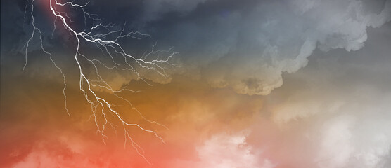 Wall Mural - lightning, thunder cloud dark cloudy sky