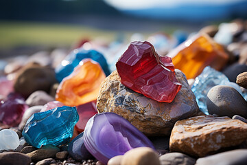 mesmerizing interplay of rocks and nature, as they seamlessly blend into one another, creating a breathtaking multicolor that molds very essence of landscape