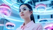 © terat - futuristic woman in smart glasses, metaverse - metaverse
