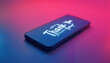 © Alla - Smartphone screen displaying 'Thank you' message in bold white font on bright gradient background