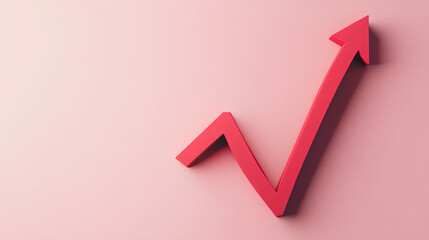 Poster - red upward arrow graph showing rising trend
