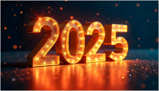 A unique design that says Happy New Year 2025
