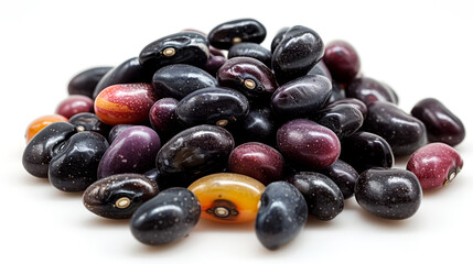 Wall Mural - Black beans isolated on white background. Close up of black beans.