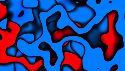 Poster - 3D abstract background with paper cut shapes. Abstract design layout for business presentations, flyers, posters and invitations. Blue carving art