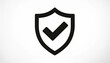 © Arthur - Black Shield with Checkmark Icon. Symbol for Security, Verification, Protection, Trust, Cyber Safety, and Approval in Digital Platforms. Perfect for Apps, Websites, and Data Security Concepts