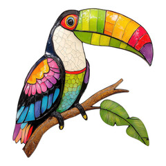 Poster - Colorful toucan mosaic art nature decorative artwork indoor close-up wildlife representation