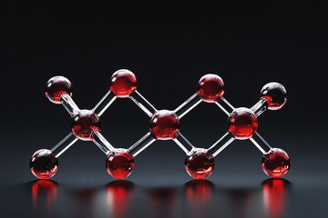 glass molecule model, scientific concept for chemistry, biotech, and molecular research