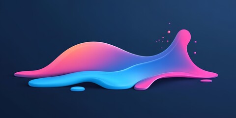 Poster - A splash of paint with a blue and pink swirl. The colors are vibrant and the splash appears to be in motion
