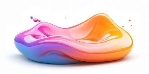 Poster - A colorful, abstract object with a rainbow pattern. The object is made of a shiny, reflective material