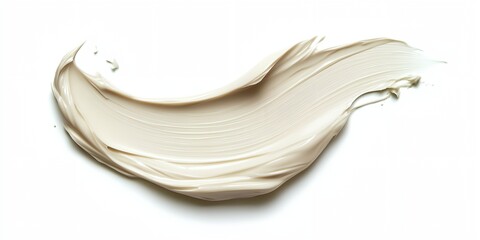 Poster - A white background with a white brush stroke of cream. The brush stroke is long and curvy