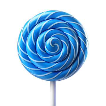 blue lollipop isolated on transparent background