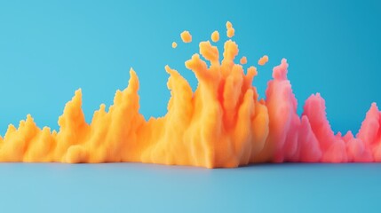 Poster - Sound Loud 3D Rendering Concept, Colorful 3D Rendered Audio Spectrum Explosion with Dynamic Loud Energy Waves