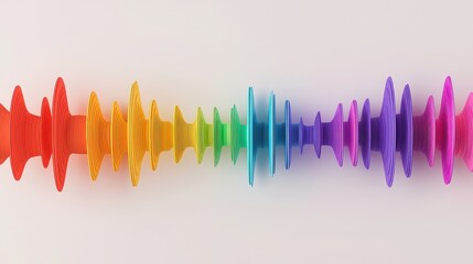 Poster - Sound Loud 3D Rendering Concept, 3D Rendering of Sound Waves Bursting Outward in Vibrant Colors against a Minimalist Background