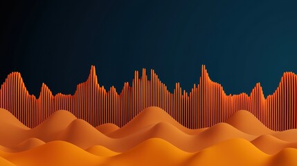 Poster - Sound Loud 3D Rendering Concept, High-Detail Rendering of Vibrant Audio Waves Radiating Through a Dynamic Landscape of Sound