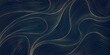 © marylia17 - Vector line gold wave pattern, abstract luxury fluid ornament. Premium curve wallpaper, leaves art deco background. Flow banner