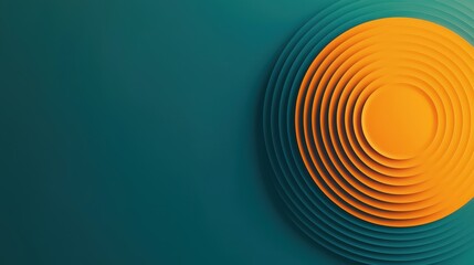 Poster - Sound Loud 3D Rendering Concept, Conceptual Rendering of Concentric Circles Depicting Loud Noise and Sound Waves in Modern Design Aesthetic
