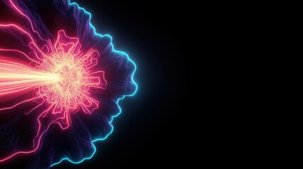 Poster - Sound Loud 3D Rendering Concept, Visual Representation of Loud Explosive Sound Radiating in Colorful Fractal Patterns