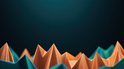 Poster - Sound Loud 3D Rendering Concept, Jagged Peaks Representing Loud Audio Frequencies in a Visualized Abstract Artwork