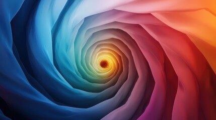 Poster - Sound Loud 3D Rendering Concept, Artistic Vortex Depiction of Sound Intensity in a Colorful Spiral with Deep Tones and Fluid Shapes