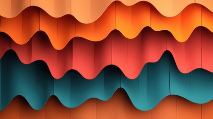 Poster - Sound Loud 3D Rendering Concept, 3D Rendering of Layered Sound Waves Overlapping in Vibrant Colors and Textures for Creative Visuals