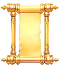 Poster - Golden Torah scroll icon with ornate details, featuring glowing parchment in center, isolated on transparency background. design conveys sense of tradition and spirituality
