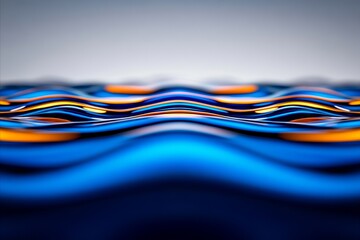 Wall Mural - A close up of a blue and orange wave pattern on a black background