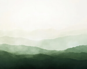 Wall Mural - a mountain range with a misty, hazy atmosphere