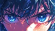 © max79im - anime eyes closeup anime boy cartoon illustration