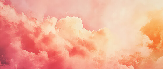 Wall Mural - A pink and orange sky with clouds
