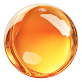 glowing orange sphere with glossy surface and smooth texture, resembling crystal or energy orb, isolated on transparency background