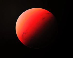 Wall Mural - A red planet in the sky with a black background