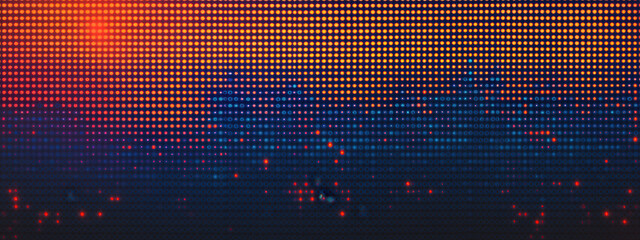 Wall Mural - A colorful background with many dots and a sun in the background